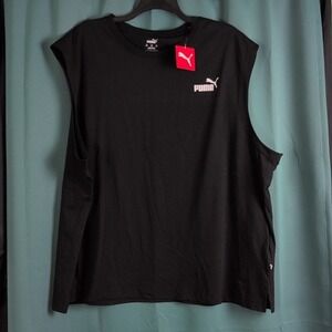 Puma Mens Sleeveless Tank Top Black 4XL Logo Athletic Gym Workout